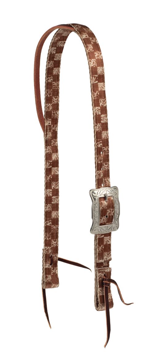 Weaver Patterned Poly Split Ear Headstall - Checkerbooard