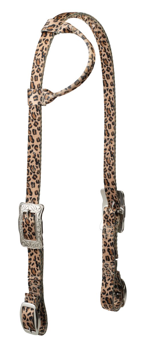 Weaver Patterned Poly Sliding Ear Headstall - Leopard