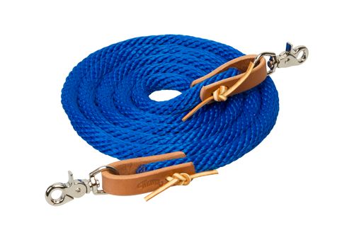 Weaver 8ft Poly Roping Reins w/Scissor Snaps - Blue