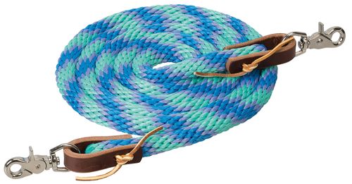 Weaver 8ft Poly Roping Reins w/Scissor Snaps - Mint/Lavender/French Blue