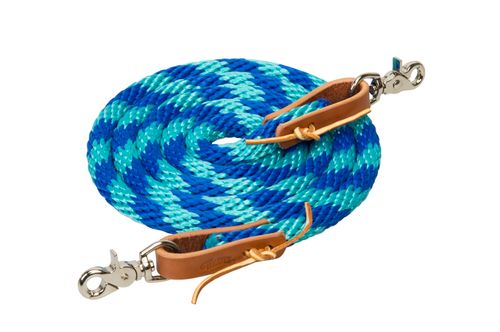 Weaver 8ft Poly Roping Reins w/Scissor Snaps - Dazzling Blue/Turquoise