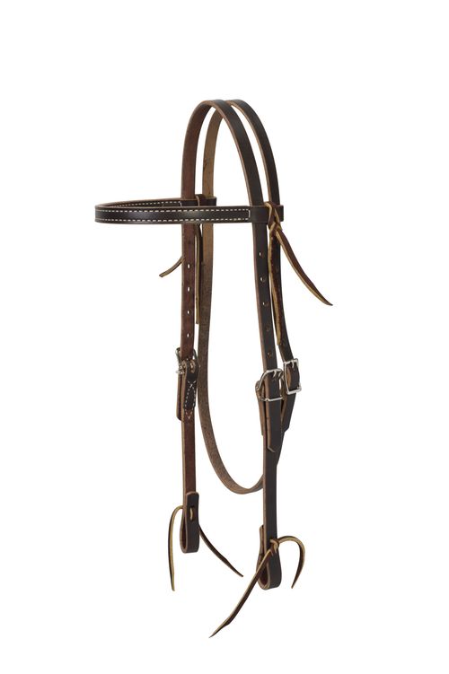 Weaver Turquoise Cross Skirting Leather 5/8" Browband Headstall - Dark Oiled