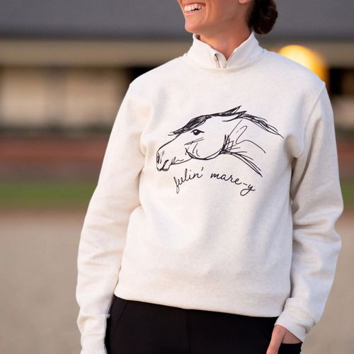 BARN BUSTER: Dapplebay Women's Feelin' Mare-y Sweatshirt - Small - Natural