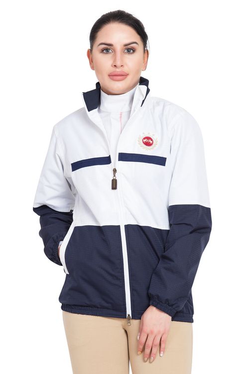 BARN BUSTER: Equine Couture Women's Marmara Jacket - XX Large - White/EC Navy