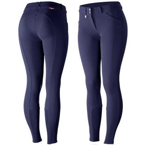 BARN BUSTER: Horze Women's Grand Prix Knee Patch Breeches - EU 40/US 28 - Patriots Blue