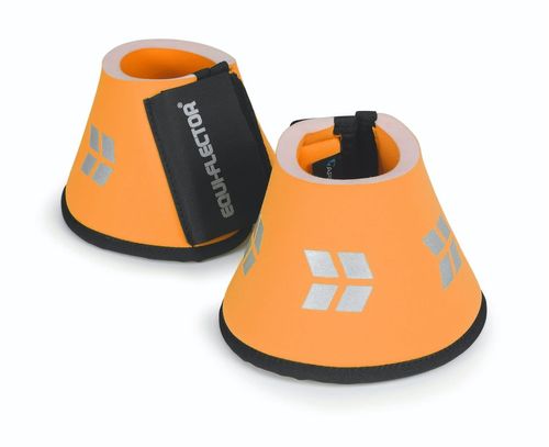 READY TO SHIP: Shires Equiflector Over Reach Boots - Large Horse - Orange