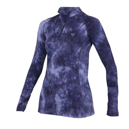 READY TO SHIP: Shires Aubrion Women's Revive Long Sleeve Base Layer Sun Shirt - XX Small - Navy Tie Dye