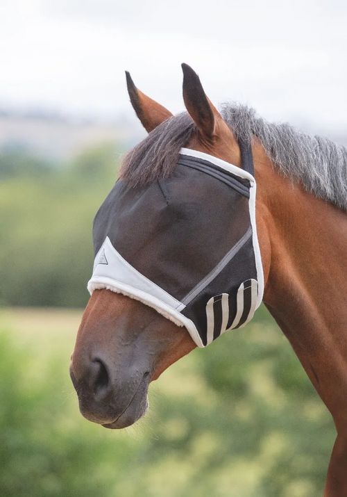 READY TO SHIP: Shires FlyGuard Fine Mesh Earless Fly Mask - Pony - Black
