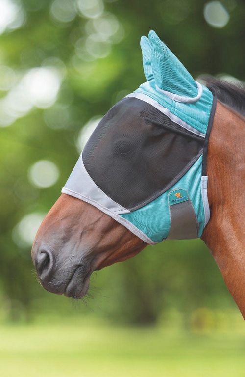 READY TO SHIP: Shires Deluxe Fly Mask w/Ears - Pony - Green