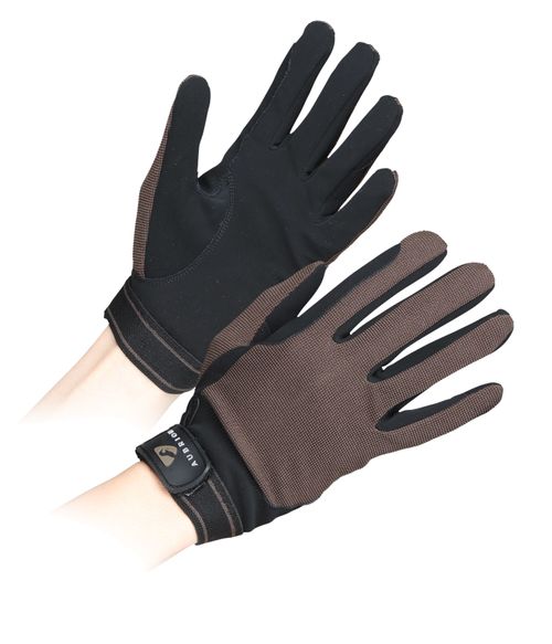 READY TO SHIP: Shires Aubrion Mesh Riding Gloves - Medium - Brown
