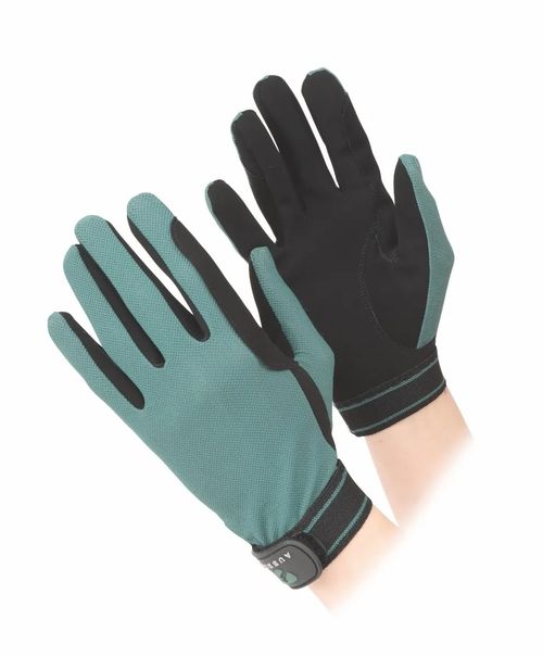 READY TO SHIP: Shires Aubrion Kids' Mesh Riding Gloves - Medium - Green