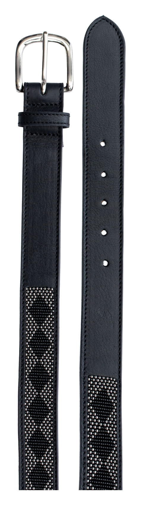 SALE RACK: Equinavia Women's Estelle Hand Beaded Belt - X Large - Black/Silver