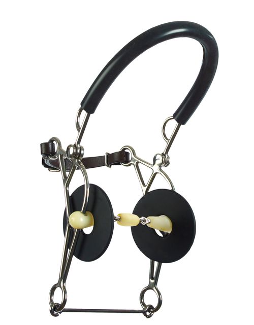 BARN BUSTER: Happy Mouth Bits Double Joint Roller Hackamore Combination Bit - 5in