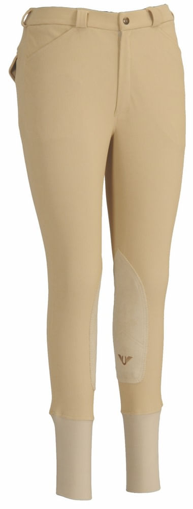 OVERSTOCK: TuffRider Men's Ribb Patrol Knee Patch Breeches - 44 Regular - Light Tan