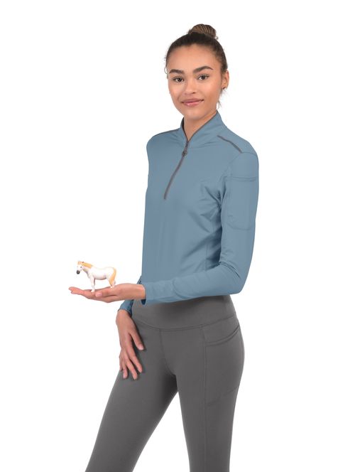 OVERSTOCK: Chestnut Bay Women's Performance Rider SkyCool Long Sleeve Shirt - Medium - Skyblue