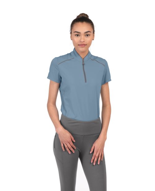 BARN BUSTER: Chestnut Bay Women's Performance Rider SkyCool Sport Short Sleeve Shirt - Medium - Skyblue