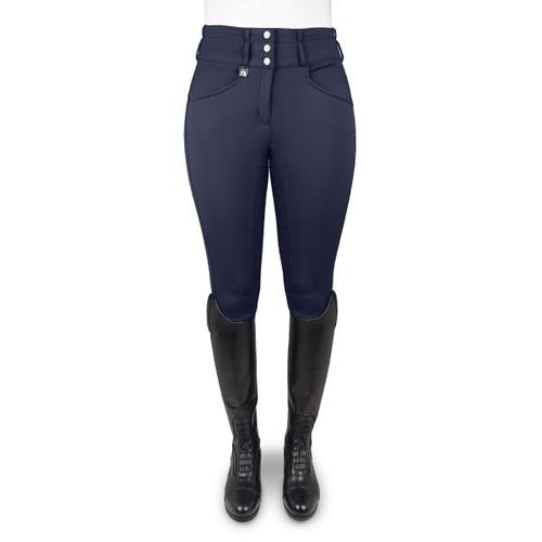 BARN BUSTER: Romfh Women's Evelyn 3 Button Full Grip Breeches - 36 Regular - Navy
