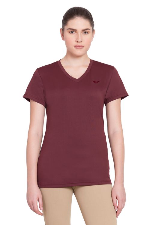 SALE RACK: TuffRider Women's Taylor Short Sleeve T-Shirt - X Small - Wine