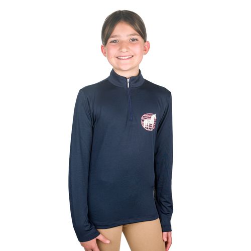 SALE RACK: Equistar Kids' Long Sleeve 1/4 Zip Sun Shirt - XX Large - Navy