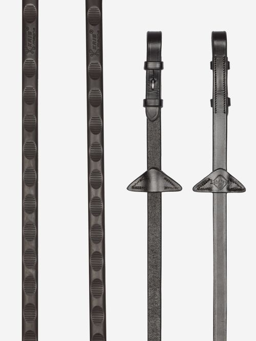 LeMieux Magna Grip Rubber Reins - Brown/Silver