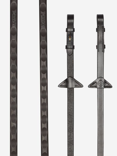 LeMieux Magna Grip Rubber Reins - Brown/Brass