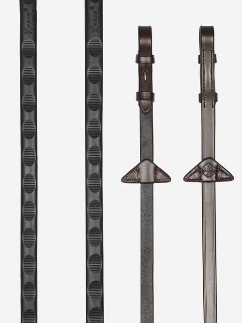 LeMieux Magna Grip Rubber Reins - Havana/Silver