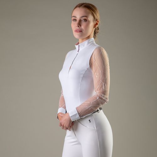 Tredstep Women's Monaco Air Long Sleeve Show Shirt - White/Passion Pink