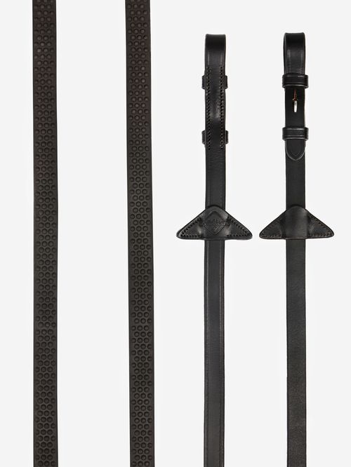 LeMieux Soft Rubber Reins - Brown/Silver