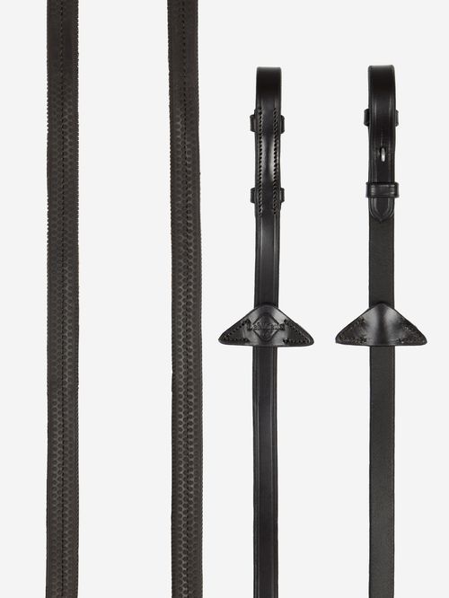 LeMieux Rubber Reins - Brown/Silver