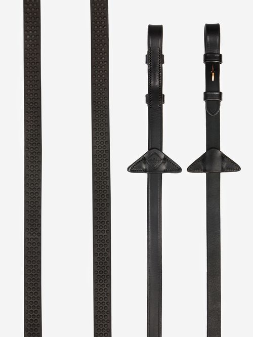 LeMieux Soft Rubber Reins - Brown/Brass