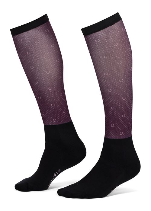 Kerrits Women's Dual Zone Boot Socks - Elderberry Lucky Dots
