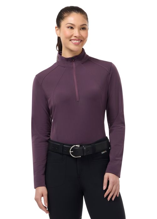 Kerrits Women's In Stride Quarter Zip Fleece Tech Top - Elderberry
