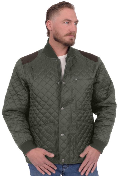 SALE RACK: Chestnut Bay Men's Heritage Quilted Barn Jacket - Large - Olive Night