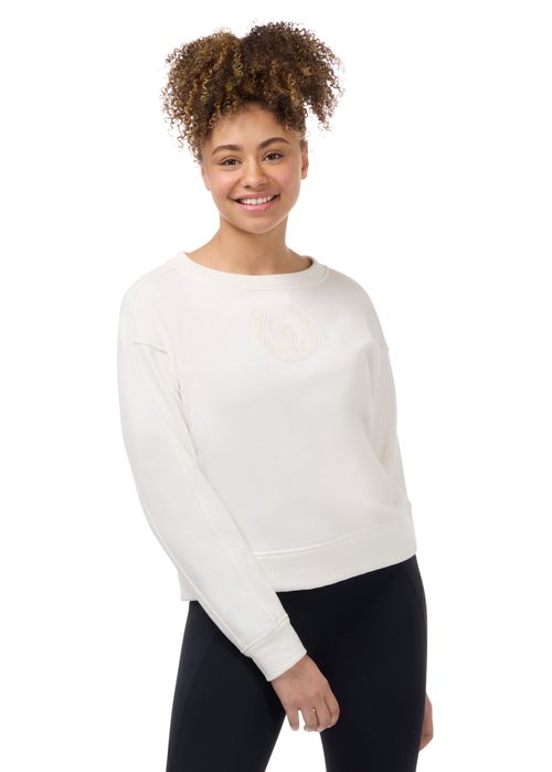 Kerrits Women's Cozy Crest Plush Fleece Sweatshirt - Soft White