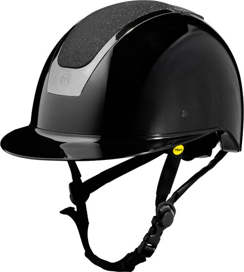 Equinavia Crown Glossy Mips Riding Helmet - Black/Black Shimmer
