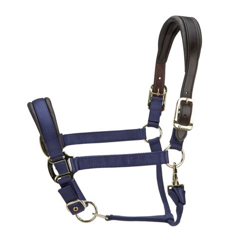 Shires ARMA Premium Nylon Halter w/Leather Padding - Navy
