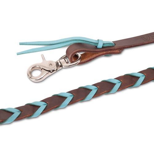 Shires Velociti Velociti Roper Rein - Dark Oil/Turquoise