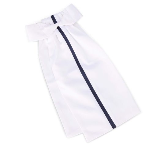 Shires Aubrion Hampton Ready Tied Stock - White/Navy