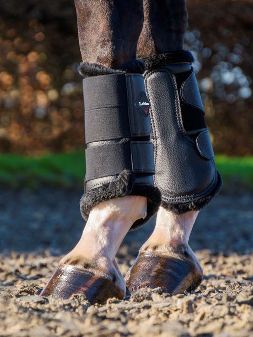 LeMieux Fleece Lined Brushing Boots - Black