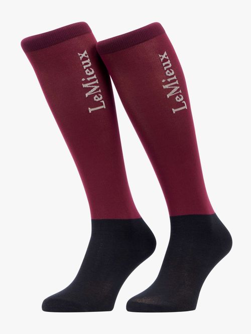 LeMieux Competition Socks 2 Pack - Blackberry