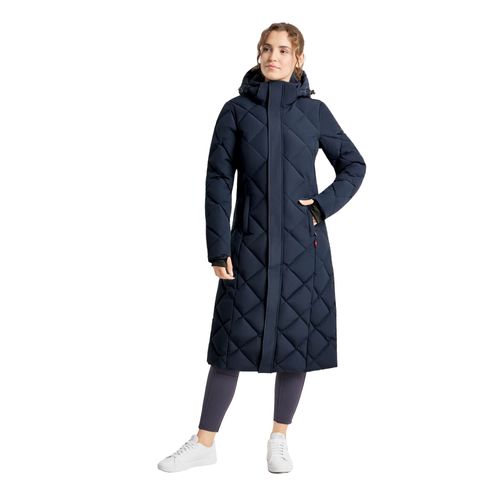 B Vertigo Women's Gem Waxed Padded Long Coat - Salute Navy
