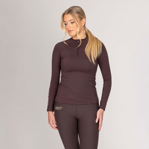 Shires Aubrion Women's Winter Long Sleeve Base Layer - Espresso