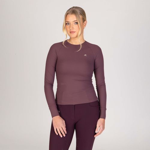 Shires Aubrion Women's Ribbed Long Sleeve Top - Thistle