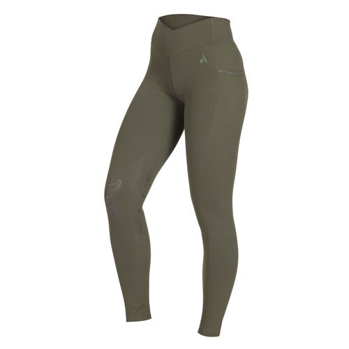 Shires Aubrion Women's React Crossover Riding Tights - Khaki