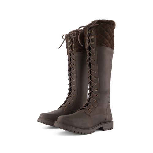 Dublin Women's Yukon Quilted Tall Country Boots - Chocolate Brown
