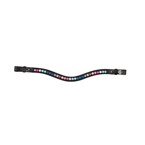 Dublin Ombre Rainbow Browband - Black