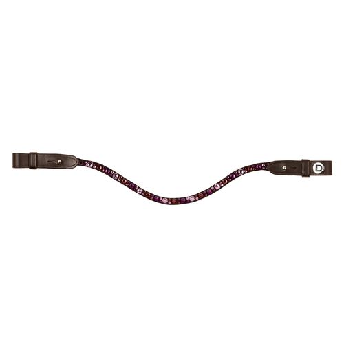 Dublin Ombre Diamante Browband - Burgundy/Brown