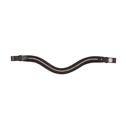 Dublin Curved Diamante Browband - Brown