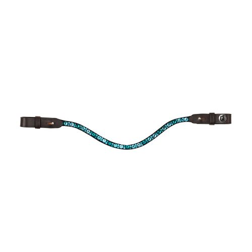 Dublin Ombre Diamante Browband - Aqua/Brown
