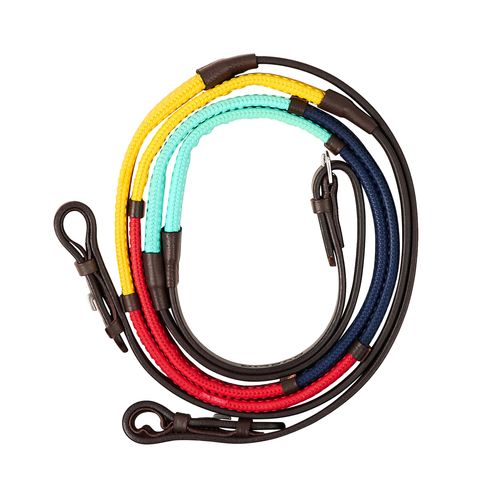 Dublin Rainbow Reins - Brown/Multi